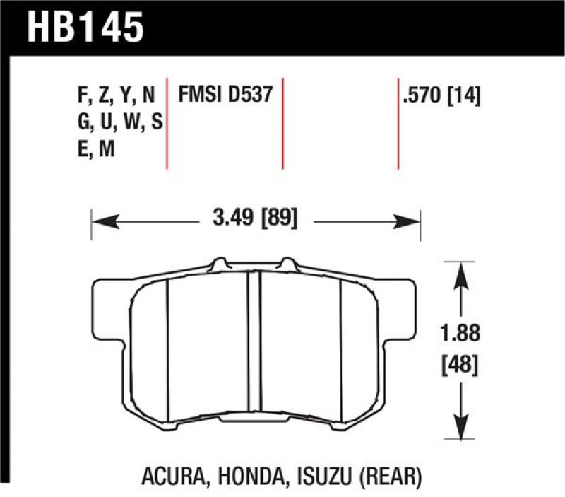 Hawk Performance HP+ Brake Pad Sets HB145N.570 Image 1