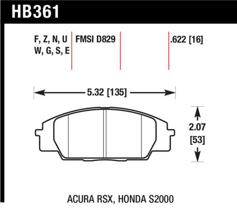 Hawk Performance HPS 5.0 Brake Pad Sets HB361B.622 Image 1