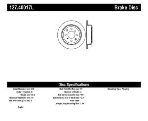 Stoptech Slot & Drill Brake Rotors 127.40017L