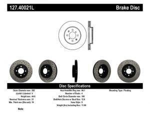 Stoptech Slot & Drill Brake Rotors 127.40021L