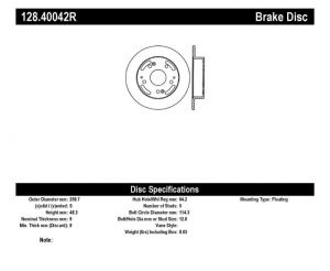 Stoptech Drilled Sport Brake Rotors 128.40042R