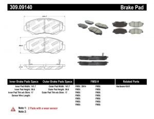 Stoptech Sport Brake Pads 309.09140