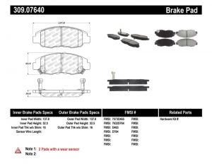 Stoptech Sport Brake Pads 309.07640