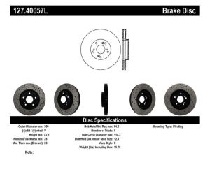 Stoptech Slot & Drill Brake Rotors 127.40057L