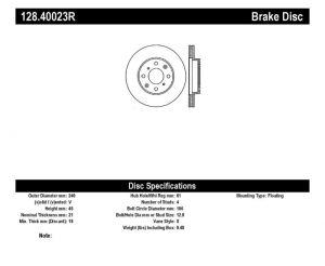 Stoptech Drilled Sport Brake Rotors 128.40023R
