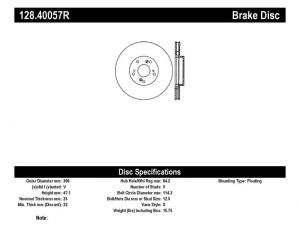 Stoptech Drilled Sport Brake Rotors 128.40057R