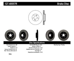 Stoptech Slot & Drill Brake Rotors 127.40057R