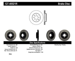 Stoptech Slot & Drill Brake Rotors 127.40021R
