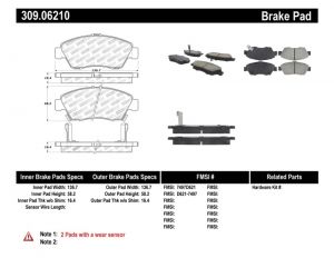 Stoptech Sport Brake Pads 309.06210