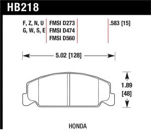 Hawk Performance HPS Brake Pad Sets HB218F.583