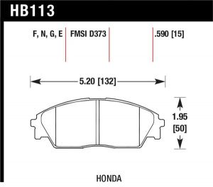 Hawk Performance HP+ Brake Pad Sets HB113N.590
