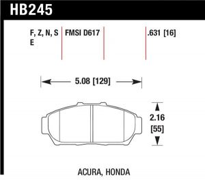 Hawk Performance Ceramic Brake Pad Sets HB245Z.631