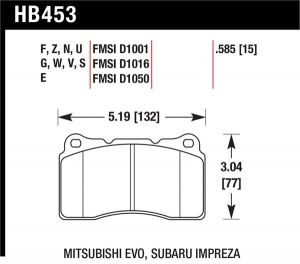 Hawk Performance HT-10 Brake Pad Sets HB453S.585